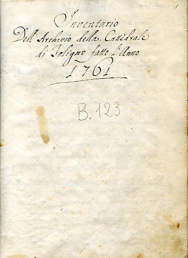 Front dell'Inventario del 1761