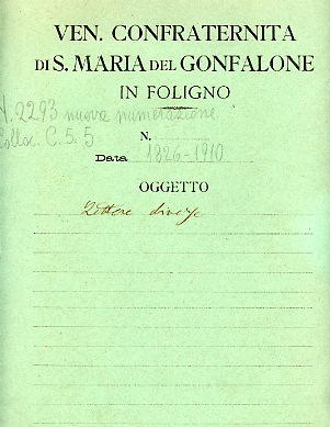 Busta dell'archivio del Gonfalone